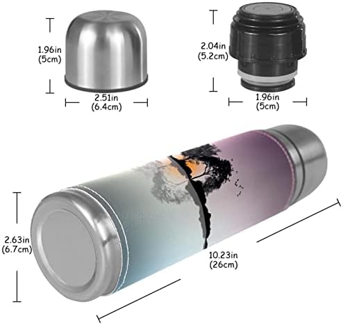 17 oz Vakuum izolirane nehrđajuće čelične boce za vodu Sportska kava Putnička krigla Frična koža zamotana BPA