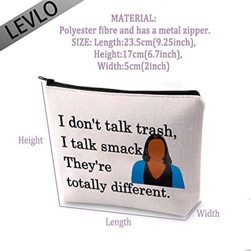 LEVLO Funny TV Show Lover Gifts i Don't Talk Trash I Talk Smack Makeup Bags Mother's Day mature Gifts