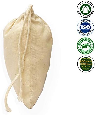 Torbe od pamuka, torbe od muslina za višekratnu upotrebu-višenamjenska torbica za odlaganje Vezica za svakodnevnu upotrebu