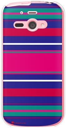 Druga koža vlaga Stripe plavi dizajn vlagom / za Aquos telefon SS 205SH / Softbank SSH205-PCCL-277-Y323