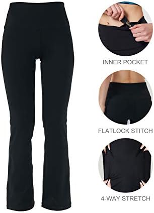 KNSBK Bootcut joga hlače za žene sa skrivenim džepovima visoke struk vježbe hlače Tummy Control haljina bootleg radne hlače