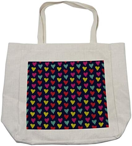 Ambesonne torba za Dan zaljubljenih, romantična šarena srca tema ljubavna sreća ilustracija Valentinova,