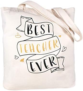 ELEGANTPARK Učiteljski pokloni Set od 2 poklona za zahvalnost nastavnika Platnena torba za učitelja