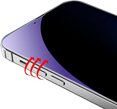 BWEDXEZ 2 paketa odijelo od kaljenog stakla protiv plave privatnosti za iPhone 14 Pro Anti-Spy zaštitnik ekrana protiv Virenja 9h tvrdoća protiv ogrebotina puni pokriven 6,1 inč
