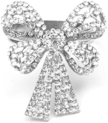 Riangi Ramadan salvetin set od 6 valentinova salventski prsten srebra držač salveta za platnene salvete za venčane trpezarije za zabavu - Rhinestone salvete prstenovi