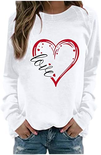 ADSSDQ School Valentines Dnevna košulja Ladie's Pleased Hearts Majica okrugli izrez Osnovni komforni
