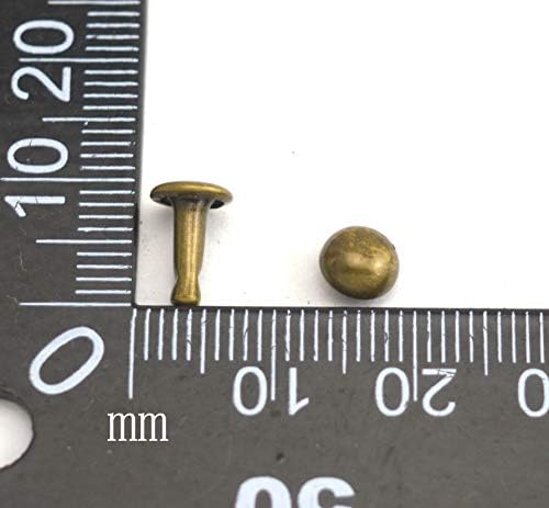 Wuuycoky Bronza dvostruka kapa gljiva zakovice metalni kape 8 mm i post 12 mm pakovanje od 200 setova