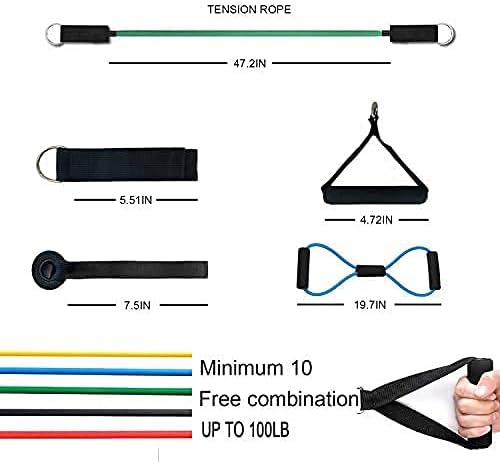 Set traka za otpor pogodan za muškarca i ženu traka za vježbanje 10-100 funti može se slagati ili koristiti zasebno