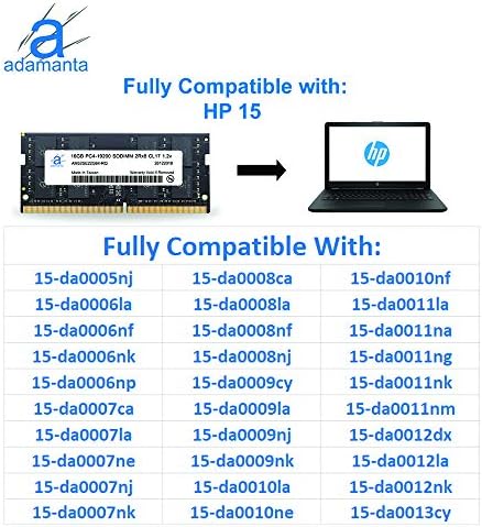 Adamanta 32GB prijenosna memorija Kompatibilna za HP ZBOOK 15 G4 & ZBOOK 17 G4 mobilne radne stanice s Intel I5 i I5 procesorima DDR4 2400MHz PC4-19200 SODIMM 2RX8 CL17 1.2V RAM DRAM
