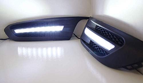 iJDMTOY Xenon Bijela LED dnevna svjetla kompatibilna sa Volkswagenom: 2011-2014 Mk6 Jetta, OEM Fit DRL sklop okvira koji pokreće LED svjetla velike snage svaka lampa