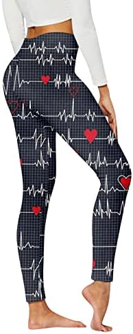 Tajice za žene Tummy Control Hearts i Love neprozirne Slim Stretchy i meke yoga hlače za mršavljenje za vježbanje