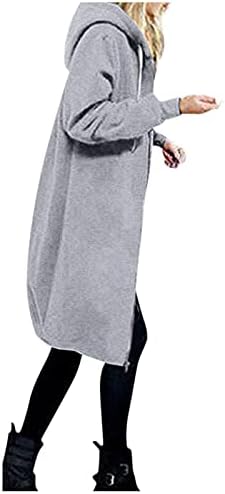 Mikey Store ženske casual zip up dukseve duge tuničke dukseve jakne moda plus veličine Hoodie sa džepovima