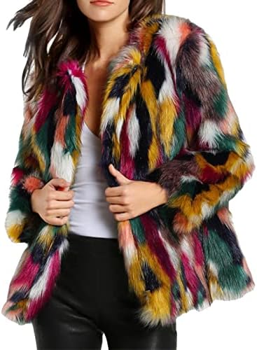 Ženska zima topli debeli kaput Omoćan jakna Faux Otiska kardigan ženski zimski kaputi