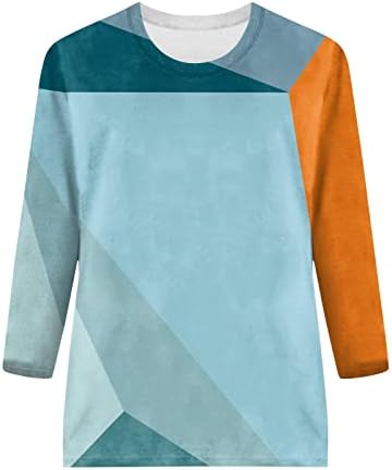 Dama odjeća Trendy Crew vrat pamuk grafički labavi fit casual top majica ljetni jesen 3/4 bluza za ženu 23
