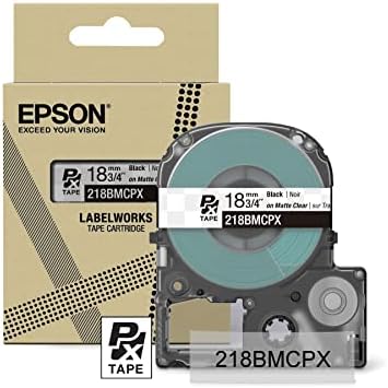 LABELWORKS Epson 350 mat Clear Bundle - LW-PX350 Label Maker & amp; 2 Crna na mat Clear Label Tapes-218bmcpx & 212BMCPX