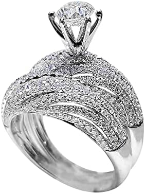2023 NOVE LAMIES Pjenušava dijamantski dijamantski dijamantski dijamantski set prsten za prsten za prsten cirkonijski