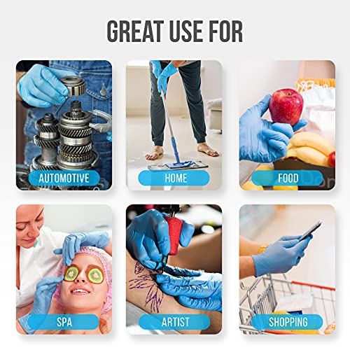SereneLife 1000 kom nitrilne rukavice za jednokratnu upotrebu - meke industrijske rukavice, rukavice od mješavine nitrila i vinila bez pudera, zaštitne rukavice bez lateksa, meke i udobne, veličine mali SLGLVNIT100SMX10 plava