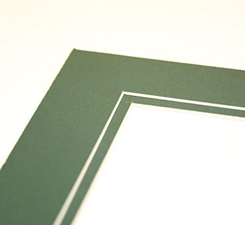TopSeller100, paket od 10 tamnih zelenih 11x14 mat matiranje s bijelim jezgrenim ošišanjem za 8x10 slike