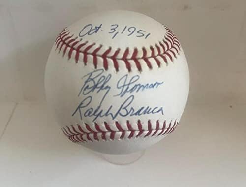 Bobby Thomson Ralph Branca 3. oktobar 3. 1951. Potpisan Auto M.L. Baseball JSA AI62698