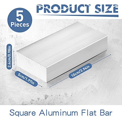 5 kom 1 x 2 kvadratna aluminijumska šipka 4 Duga 6061 Aluminijumski blok opšte namene T6511 Aluminijumska ravna šipka za rad na glodalici