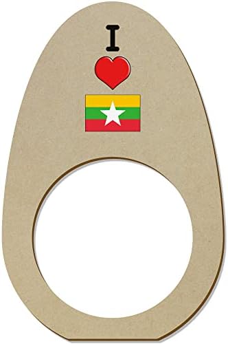 Azeeda 5 X 'Volim minamar' drvene prstenove / držače