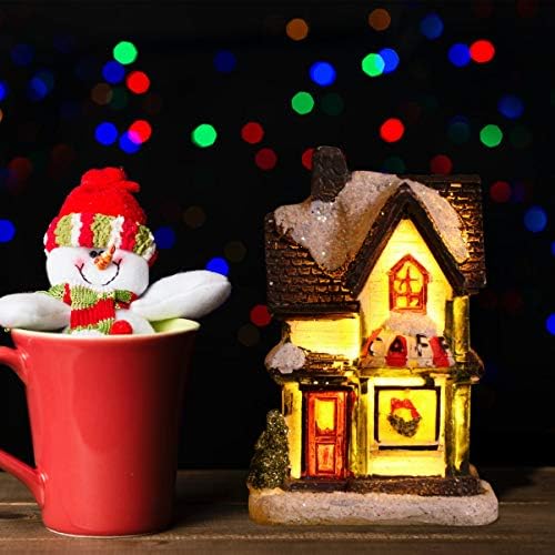 TOYANDONA Božić seoske kuće sa LED svjetlom smolom seoske kuće osvijetljene građevinske dekoracije stola za Božićnu zabavu dekoracija kuće za lutke
