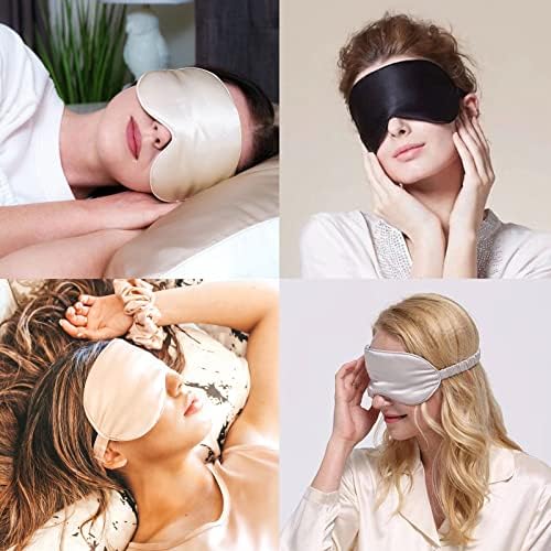 14pcs maska ​​za spavanje za spavanje mekani poklopac za oči za spavanje satenske sjenilo sa elastičnim kaišem za žene muškarci
