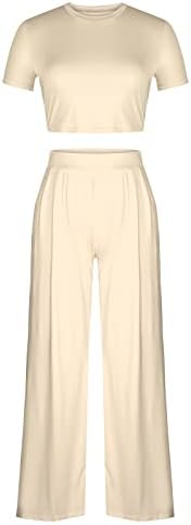 Amikadom Hlače za pantalone za žene Ljetni pad Ispis Dvije komade ravnoj nogama setovi dame 2023 odjeća modna