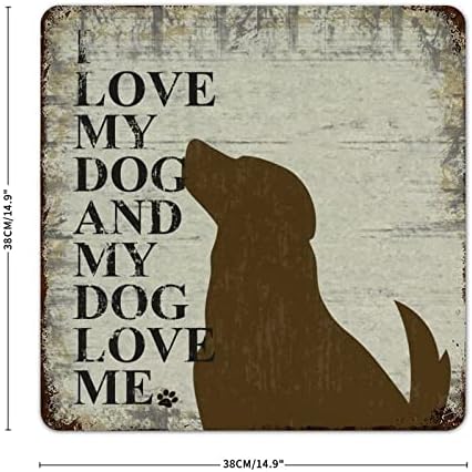 Alioyoit Funny pas metalni Limeni znak Volim svog psa i moj pas me voli pas paw Prints znak sa psom za kućne