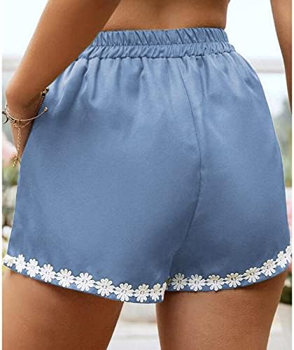 Žene ležerne kratke hlače za vuče elastične struke široke noge Bermuda šorc sa džepovima odijeva modnu odjeću