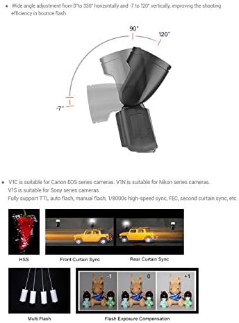 Godox V1-F TTL blic sa okruglom glavom Speedlite sa 1 / 8000s HSS, 1.5 sec. Recycle Time, 2600mah litijumska baterija, 10 Level LED lampa za modeliranje za Fujifilm DSLR kameru