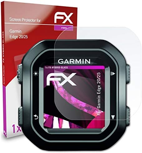 atFoliX zaštitni Film od plastičnog stakla kompatibilan sa zaštitom od stakla Garmin Edge 20/25, 9h Hybrid-Glass FX stakleni zaštitnik od plastike