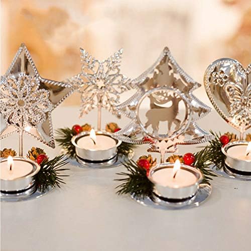 SOIMISS 4kom Božić dekorativni željeza svijećnjak Desktop ukras romantičan svijećnjak za dom Party