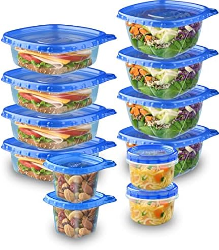 Ziploc kontejneri za pripremu obroka za hranu za višekratnu upotrebu za organizaciju kuhinje, Smart Snap tehnologija, sef za pranje u mašini za sudove, raznovrsno pakovanje, 12 tačaka