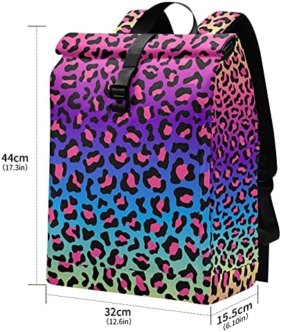 Alaza Neon Rainbow Leopard Cheetah Veliki laptop ruksački torbica za žene Muškarci Vodootporni anti krađa Roll Top ranac, 13 - 17,3 inča, više, jedna veličina
