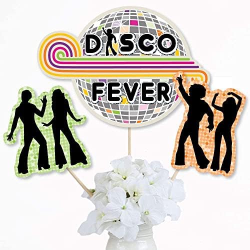 Big Dot of Happiness 70-ov Disco-1970s Disco Fever Party Decoration Supplies Kit - Swirls, Essentials i Table Toppers Party Virtual Bundle