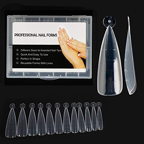 NMKL38 Clear Dual Forms Acrylic Nail System UV Gel Nail Mould Full Cover Fasle Nail Tips sa skalom 12 Veličina manikura pedikir alati za Poligel Nail Tips