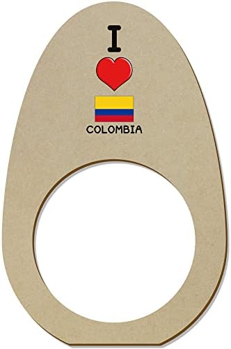 Azeeda 5 x 'Volim kolumbija' drvene prstenove / držače salveta