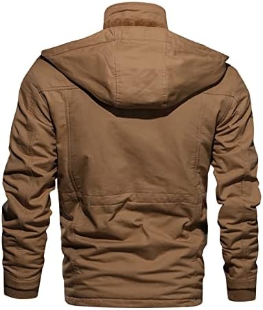 ADSDQ muška jakna za bomber, hodanje s dugim rukavima zimski vjetarski vjetrovinski muškarci moderne pune boje debeli V izrez17