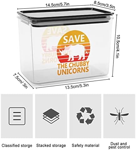 Sačuvajte Chubby Unicorns kutija za odlaganje plastičnih posuda za organizatore hrane sa poklopcem za kuhinju