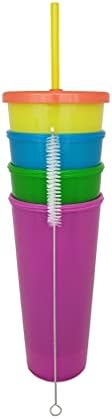 Essential Drinkware 24oz šalice za trenutnu promjenu boje Set od 4 plastične posude za višekratnu upotrebu