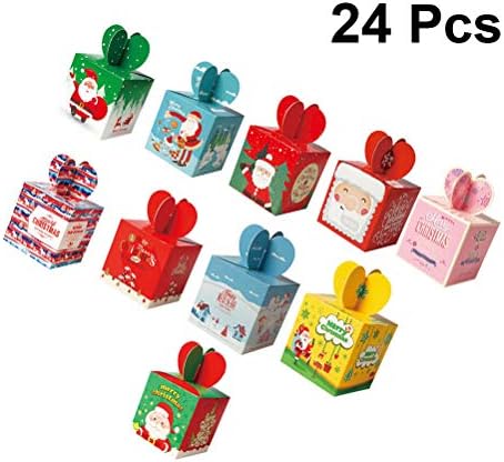 UPKOCH 24kom Božić bombona kutija stilski čokolade slučajeva Božić tema uzorak poklon Apple kutije za Home Party