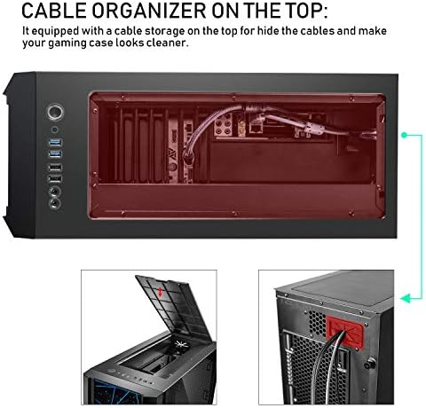 Segotep Phoenix ATX Crni mid Tower PC gaming kućište računara USB 3.0 Type-C portovi / grafička kartica vertikalna montaža sa kaljenim staklom & RGB prednji Panel