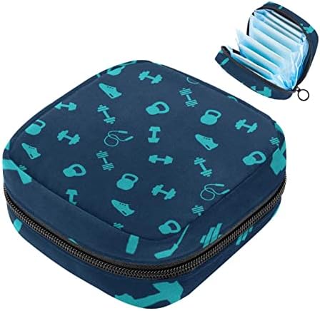 Period torbice, prijenosni tamponski torba za pohranu Tamponi skupljaju torbu ženski sanitarni organizator za teen djevojke školske turističke kancelarije, plave ikone teretane
