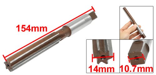Uxcell kvadratni kraj 8mm prečnik rezanja 6 žljebova HSS ručni Razvrtač glodalica smeđi srebrni ton