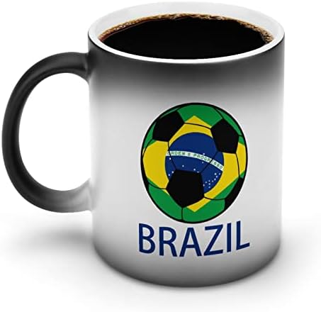 Brazil Soccer Creative Diskoloration keramička šolja za kafu šolja za promenu toplote smešna za kućnu kancelariju