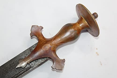 Rajasthan Gems ravna mač ručna maglica za maglica stara čelična oštrica 49,5 inča C 355