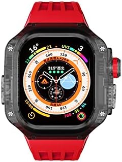Dzhtus luksuzni fluororubber sportski remen za Apple Watch Ultra 49 mm komplet za modifikaciju 49 mm serije 8 transparentni slučajevi