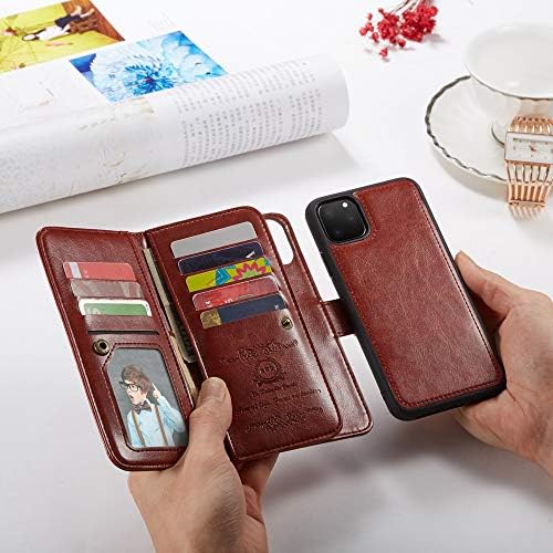 Hynice iPhone 12 Pro Max torbica za novčanik, ženska magnetna odvojiva PU kožna torbica sa 9 utora
