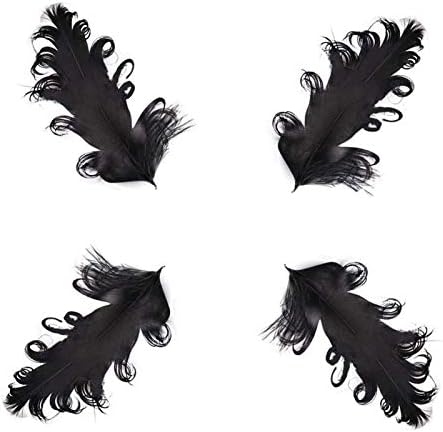 VideoPUP 20kom crno uvijeno perje 12 - 17cm prirodni jastučići za perje pero perje za DIY, Umjetnost,